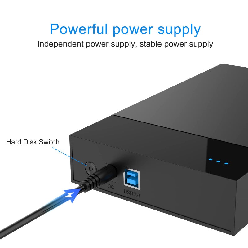 Mackertop 3.5" Hard Drive Enclosure Tool-Free External Hard Drive Enclosure 5Gbps USB 3.0 to SATA Adapter Hard Disk Case for 3.5 Inch HDD/SSD Max 6TB (Support UASP) - Image 4
